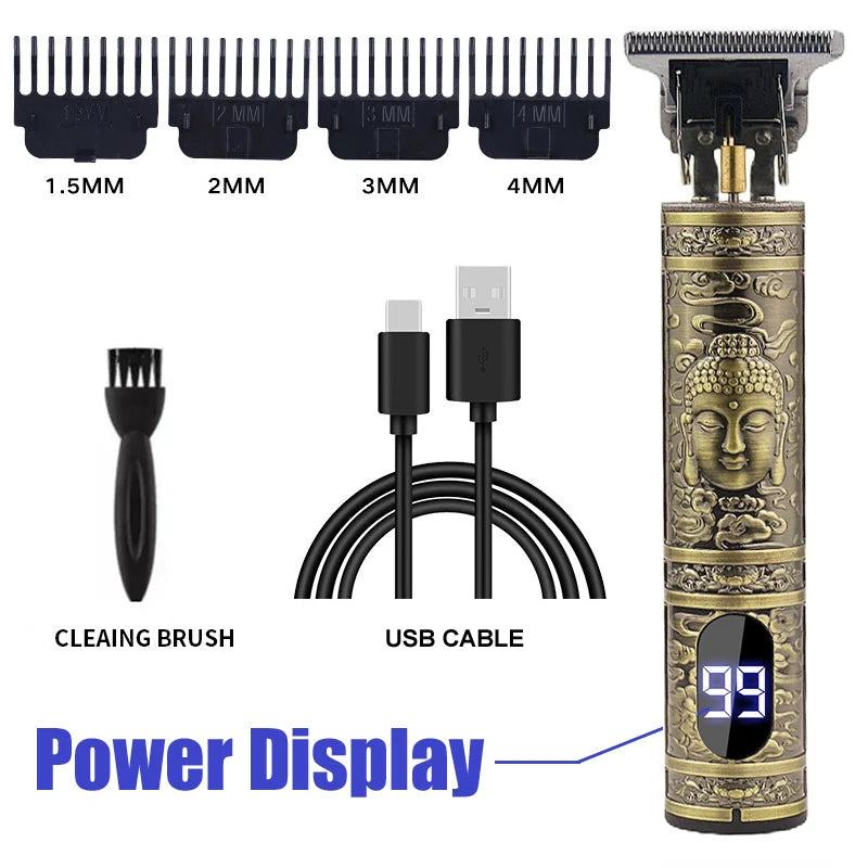 Portable Hair Cutting Machine T9 Vintage Hair Clipper USB Fast Charging Shaver Barber Cordless Hair Trimmer For Men's Barbe